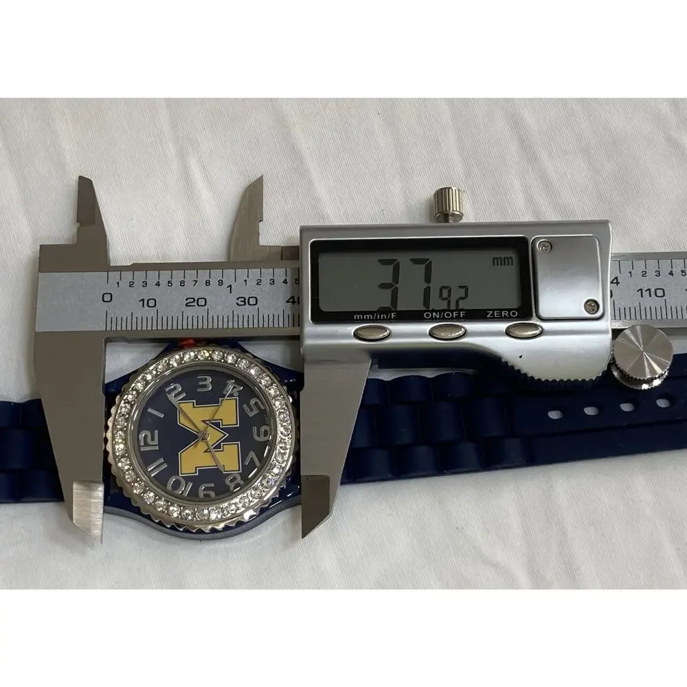Michigan Wolverines Ladies Crystals Watch, Gift for Her Mom Anniversary, NCAA